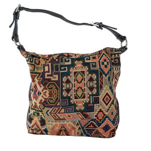 Sonoma Tapestry Carpet Aztec Hobo Shoulder Bag 12" Boho Cottagecore Whimsigoth